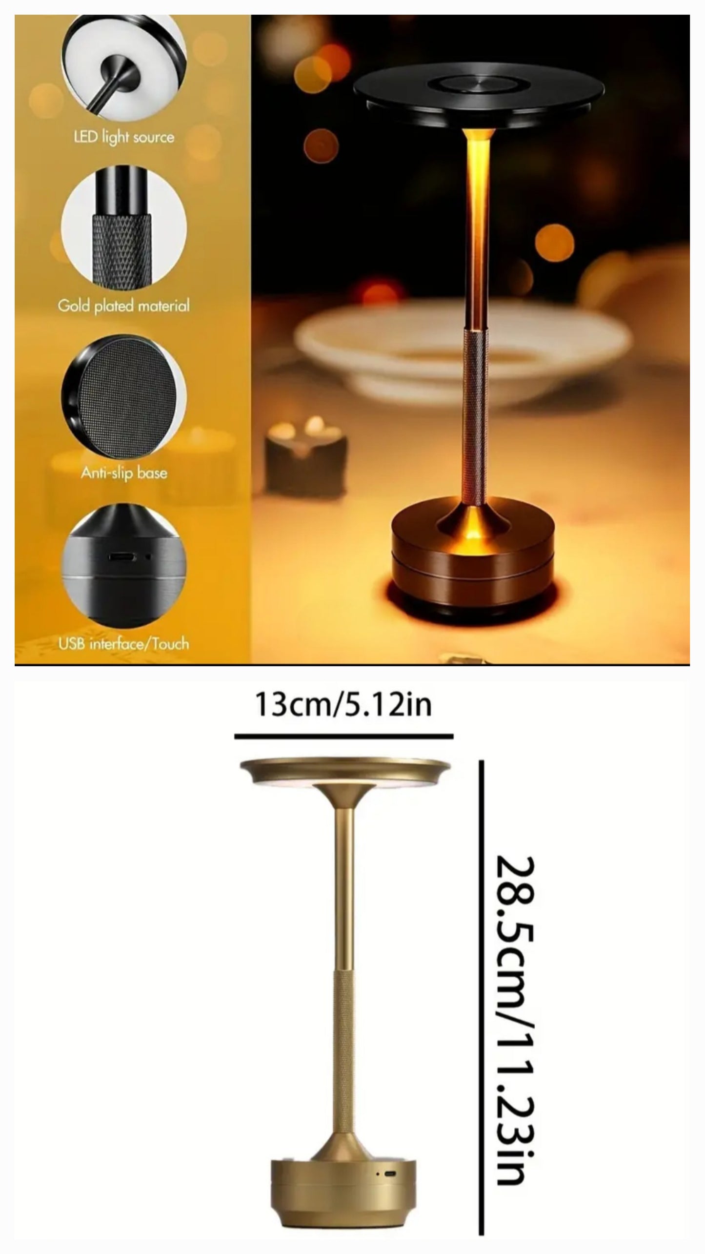 مصابيح طاولة شاعرية مع بطارية شحن 1800mah